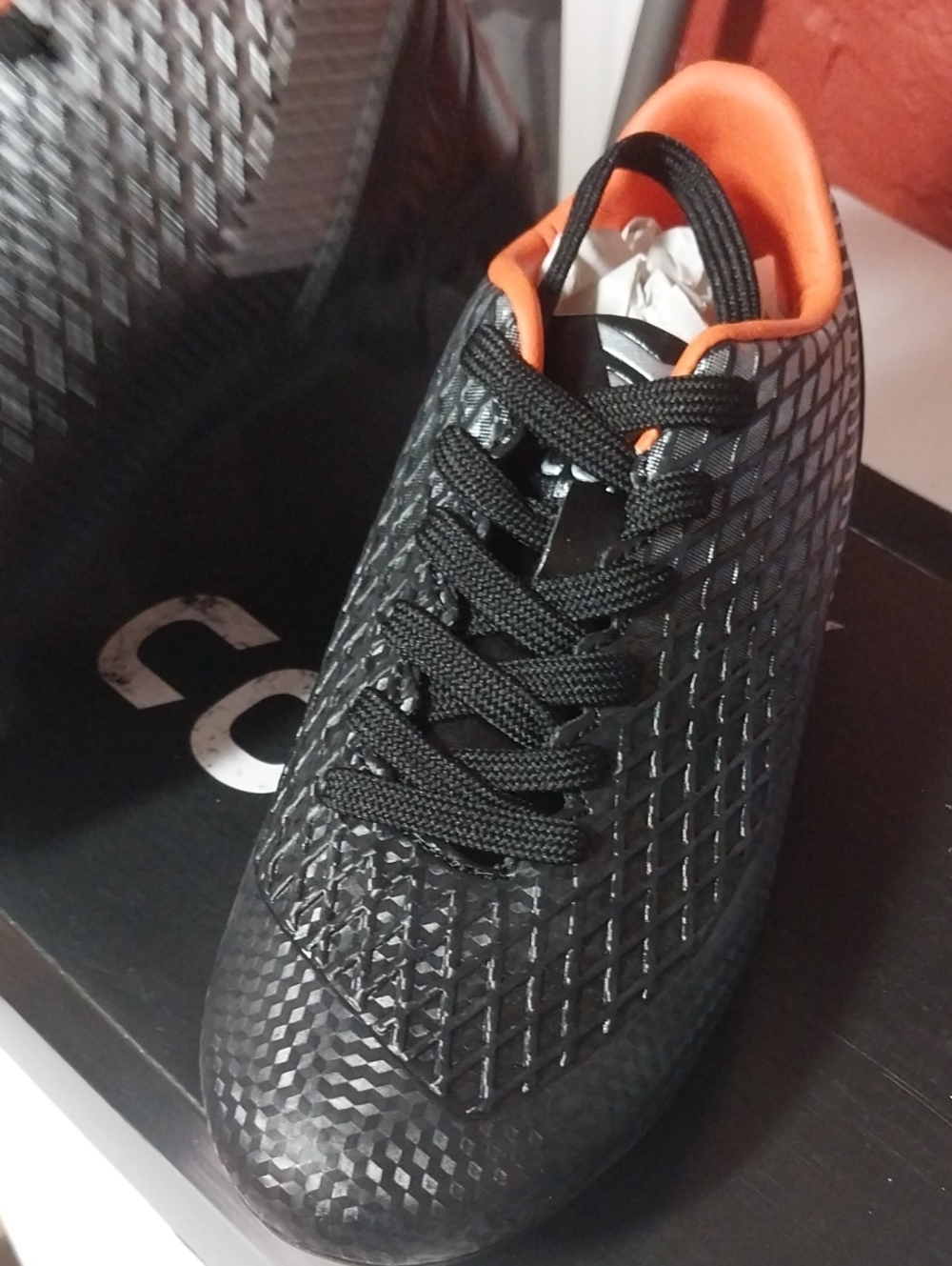 Kids Black and Orange Athletic Trainer Shoe